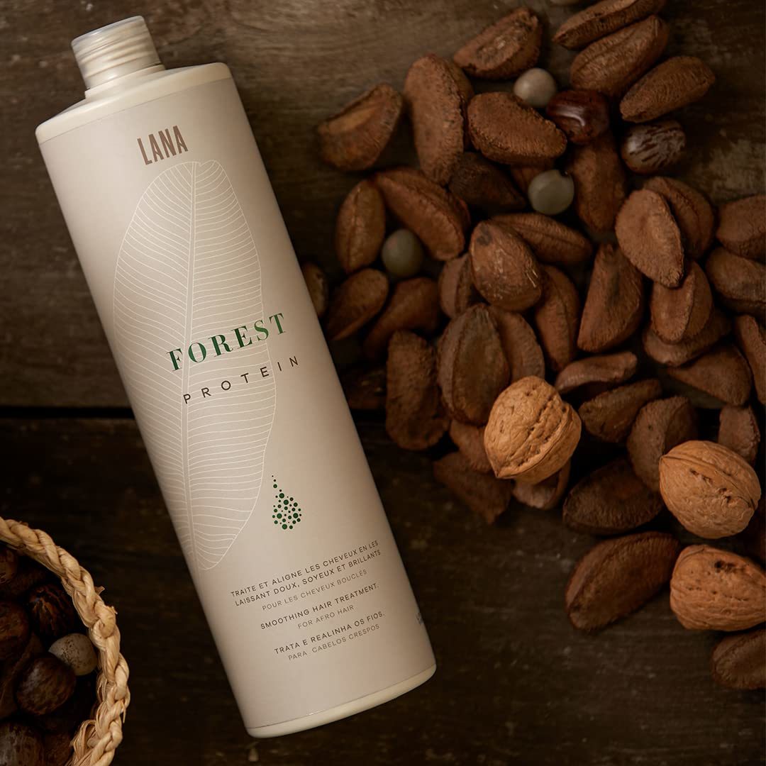 Lana Brasiles | Forest Protein Smoothing Hair Treatment For Afro Hair | Intense And Shiny Smooth Hair | 1000 ml / 33.8 fl.oz.