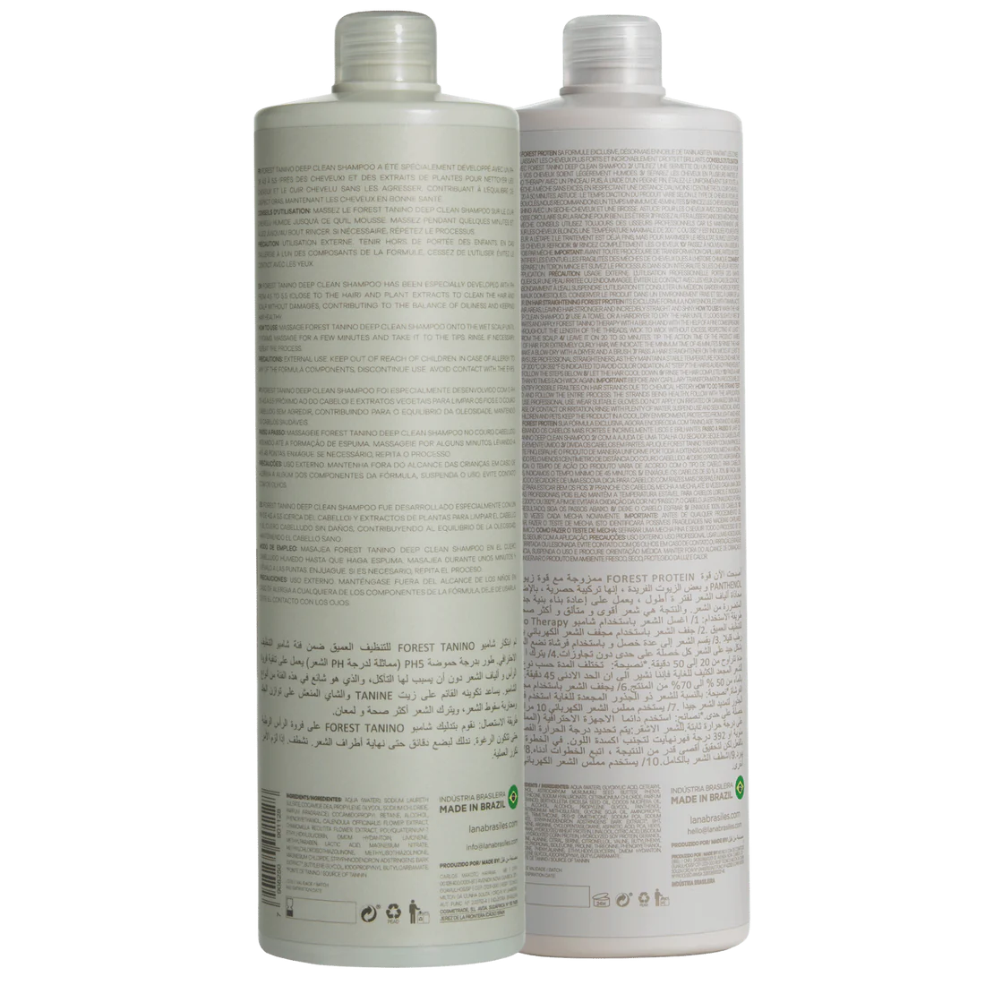 Lana Brasiles Forest Tanino Duo Deep Clean Shampoo And Smoothing Hair Treatment All Hair Types Smooth And Natural | (Set of 2) (1000 ml / 33.8 fl.oz)