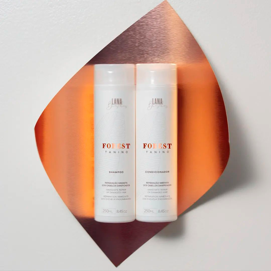 Lana Brasiles Forest Tanino Shampoo And Conditioner Duo Hair Care Immediate Repair of Highly Damaged Hair (2x) 250 ml / 8.45 fl.oz. (Set of 2)