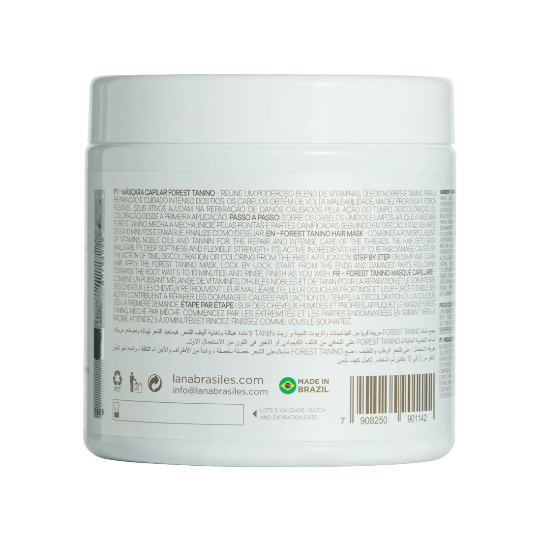 Lana Brasiles | Forest Tanino Repair Mask | Immediate Repair Of Damaged Hair | (500 gr / 17.6 oz.)