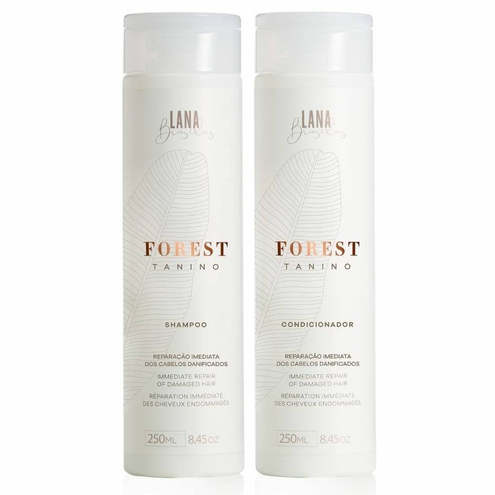 Lana Brasiles Forest Tanino Shampoo And Conditioner Duo Hair Care Immediate Repair of Highly Damaged Hair (2x) 250 ml / 8.45 fl.oz. (Set of 2)