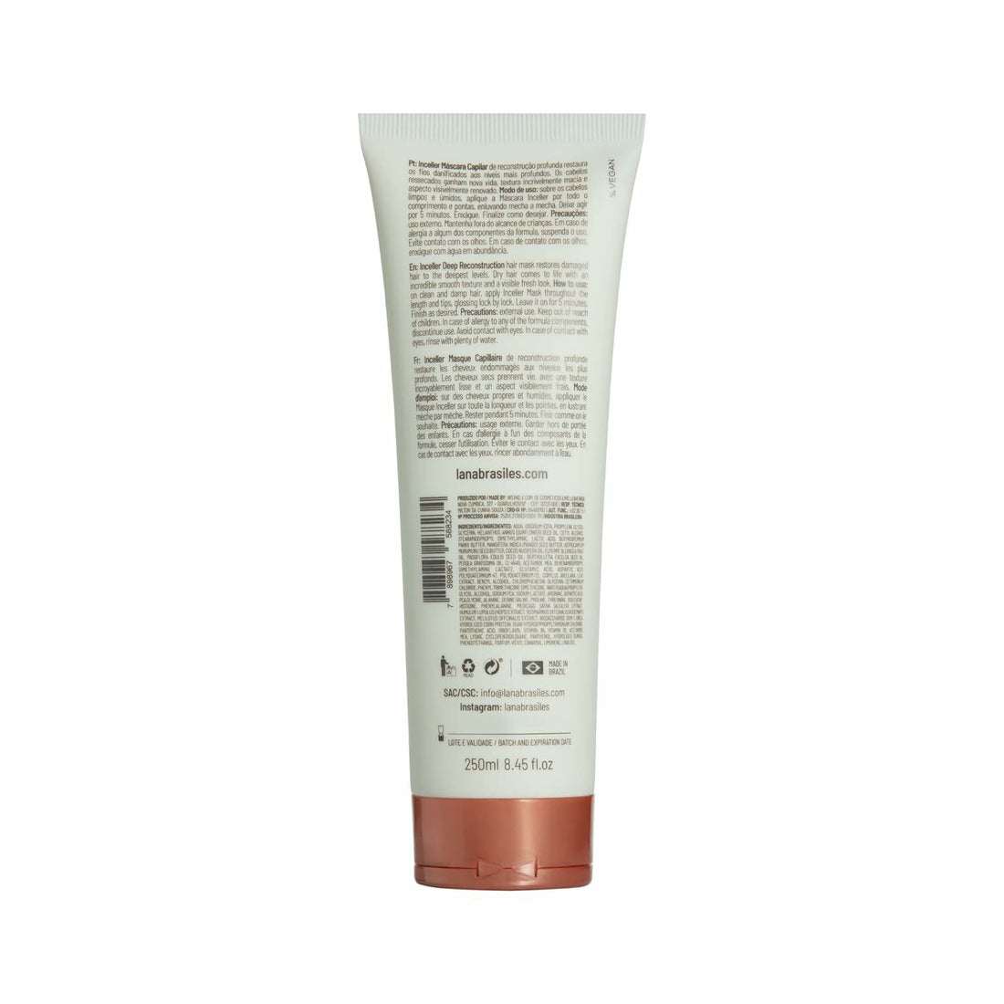 Inceller Deep Reconstruction Mask - 250mlr | Treats And Rejuvenates Hair | Shine And Softness | 250 ml / 8.45 fl.oz.