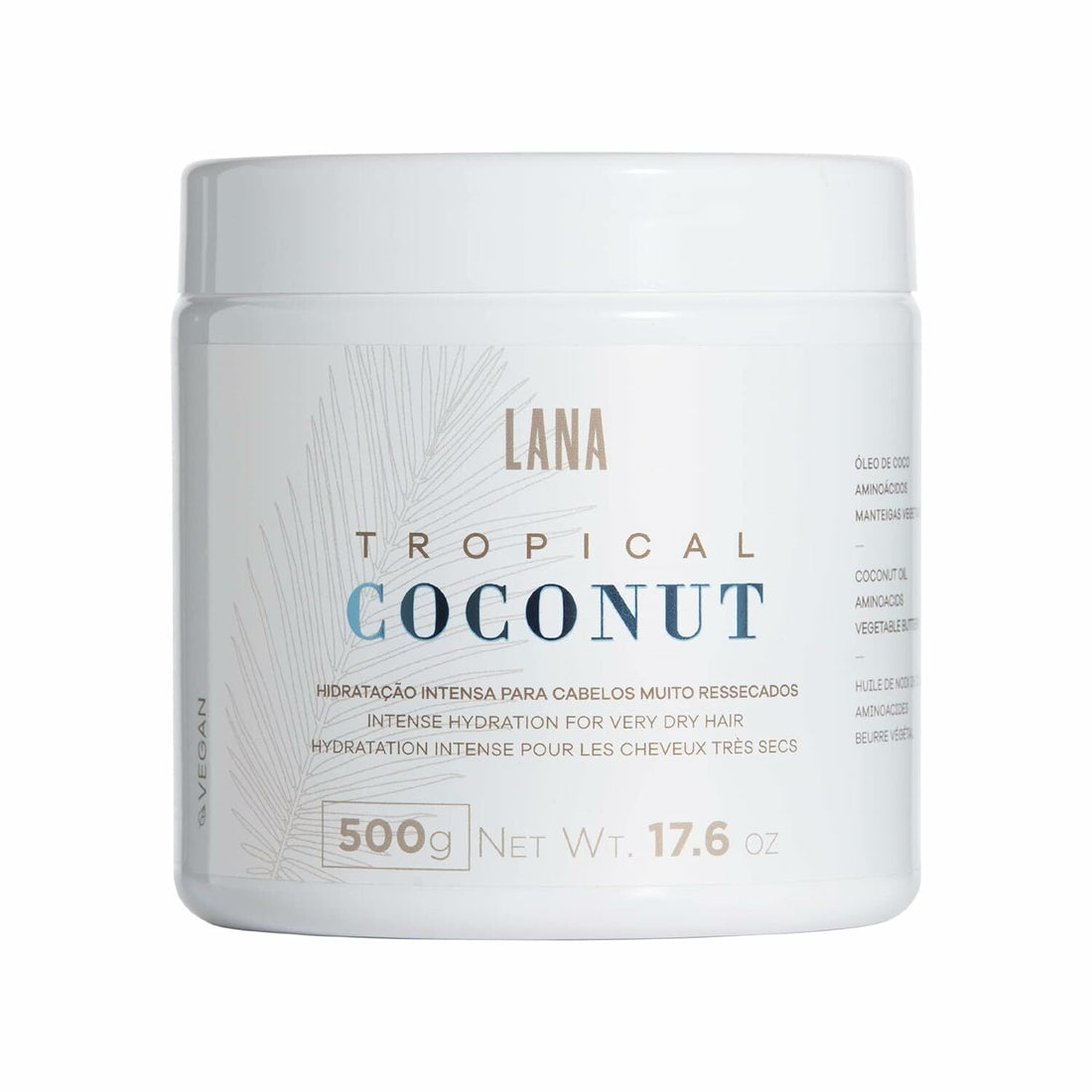 Lana Brasiles | Tropical Coconut Mask | Intense Hydration For Very Dry Hair | (500 gr / 17.6 oz.)